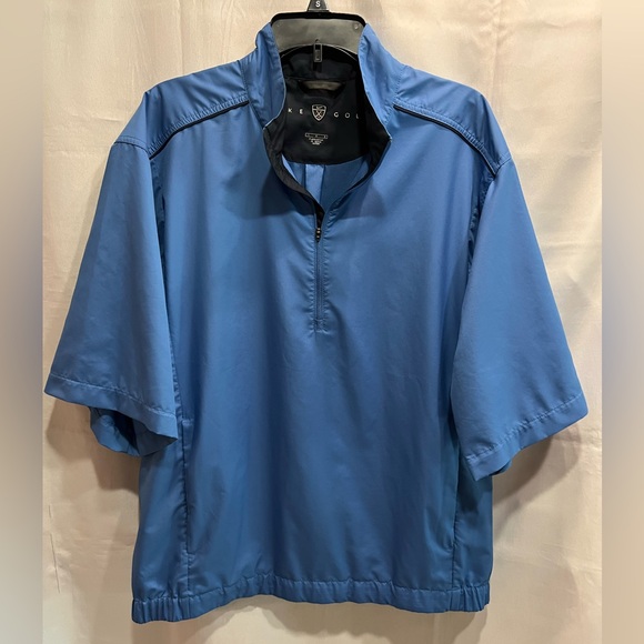 Nike Golf Blue Short Sleeve Quarter Zip Pull Over Windbreaker Pockets Size Large - Picture 1 of 10